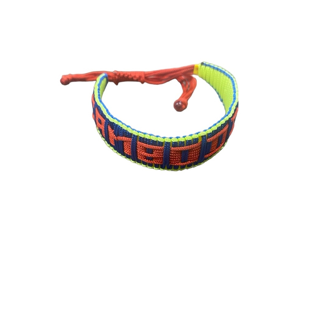 Hand Made Cambodia Thread Bracelet One Size Green Blue Red Woven Design Original